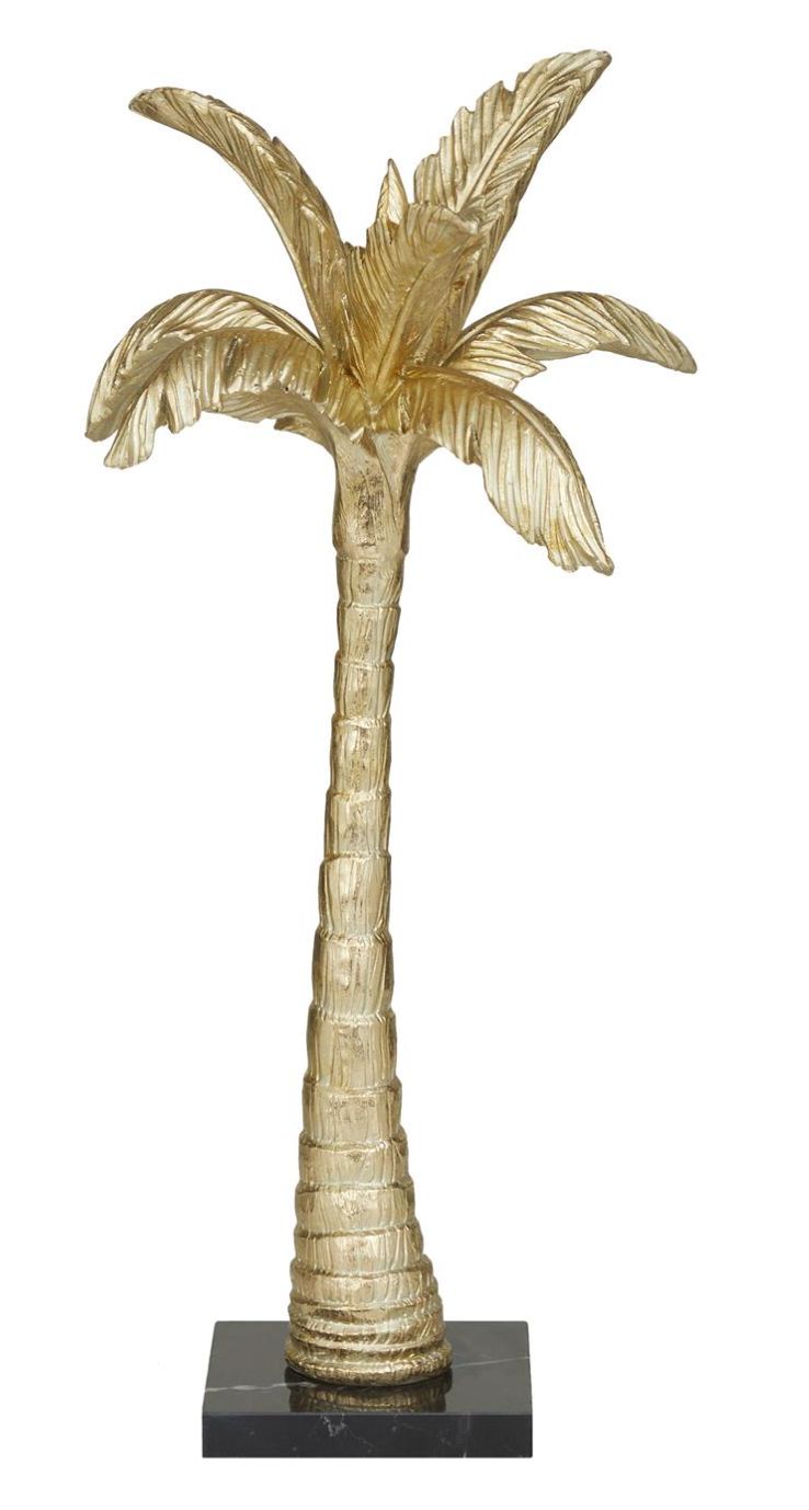 Gold Polystone Palm Tree Decorative Sculpture Small