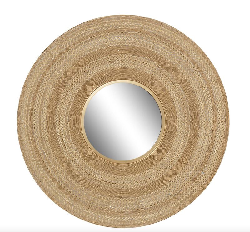 Brown Metal Starburst Room Wall Mirror,