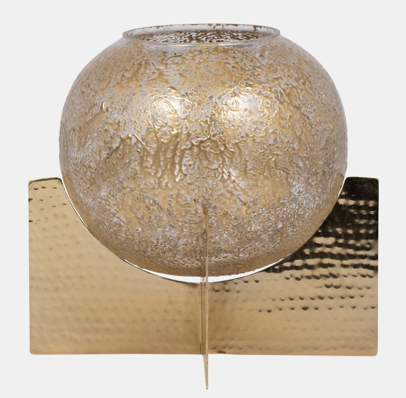 Gold Glass Hurricane Orb 10&quot;