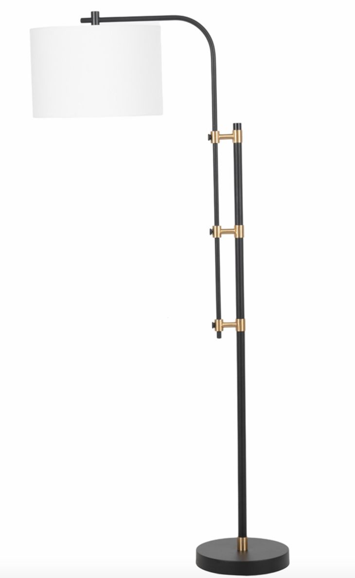 Black and White Metal Floor Lamp 65&quot;