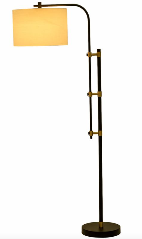 Black and White Metal Floor Lamp 65"