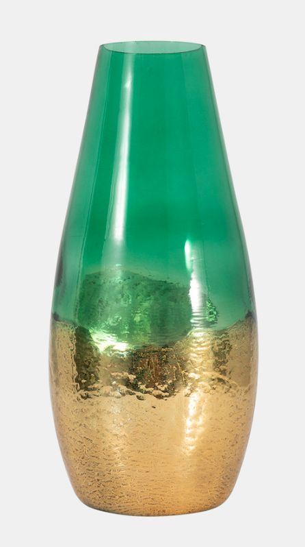 Green Gold Dipped Vase 15&quot;