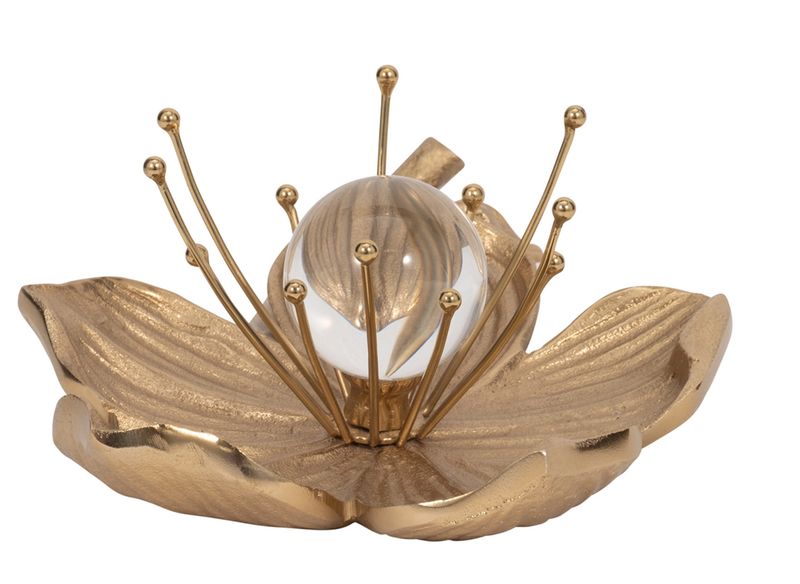 Margarita Gold Metal Flower 10&quot;