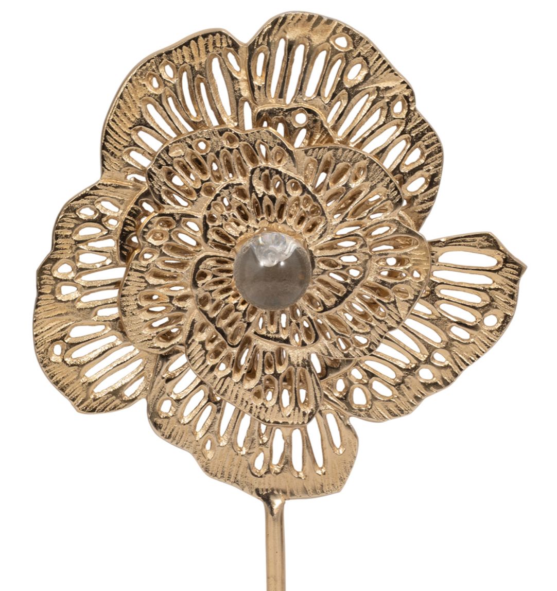 Salma Gold Flower on Marble Stand 20&quot;