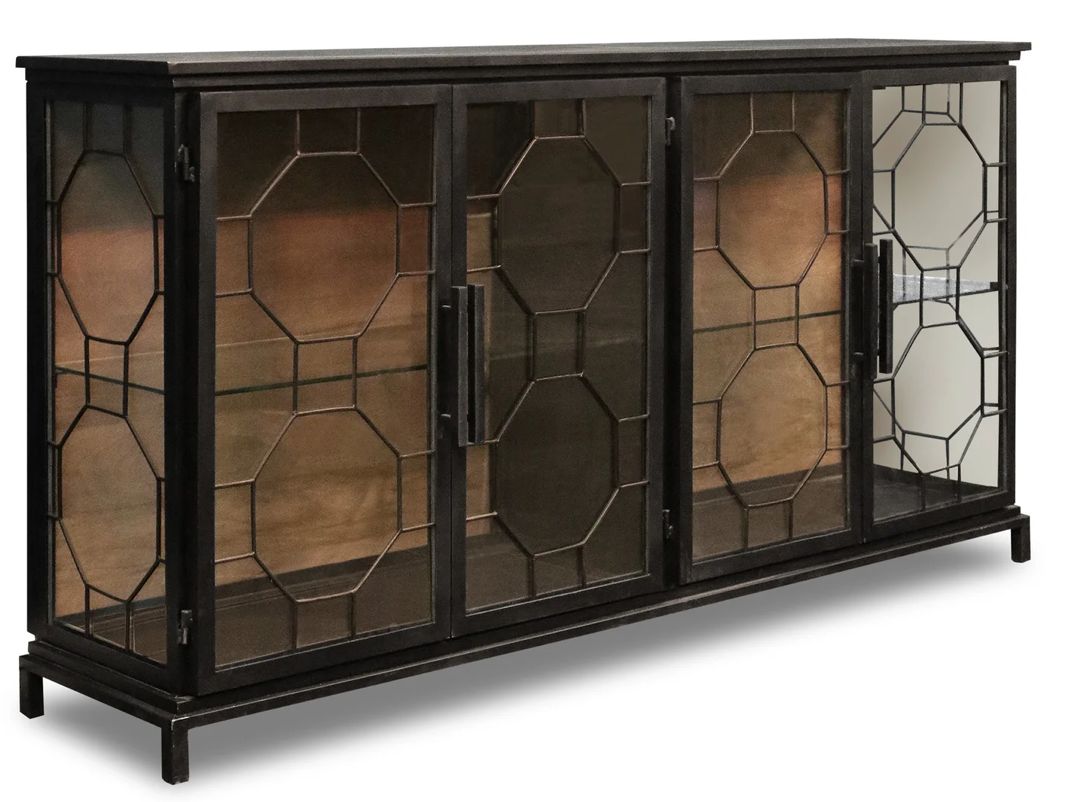 Reading Sideboard Black &amp; Glass 40x80x16