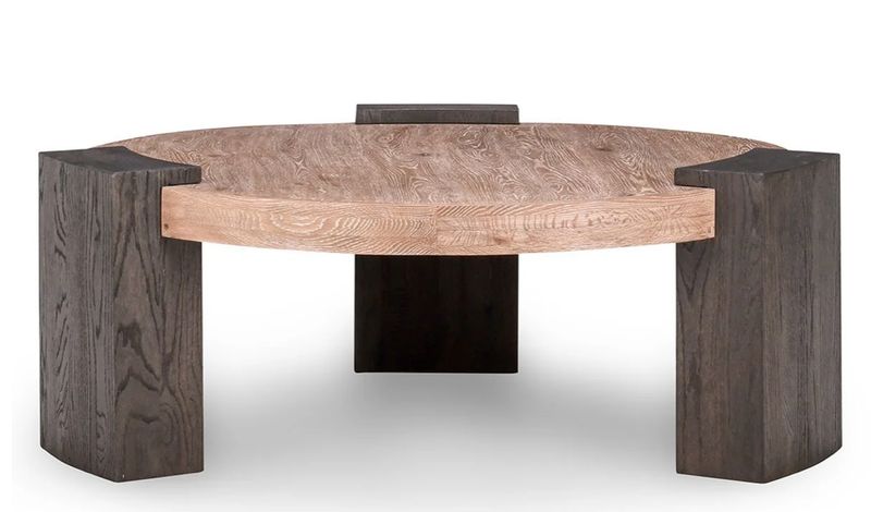 Rio Round Coffee Table Natural/Dark Brown