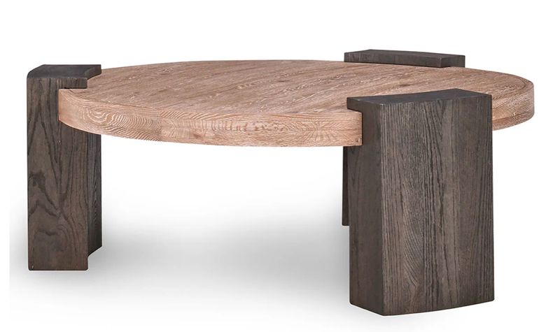 Rio Round Coffee Table Natural/Dark Brown