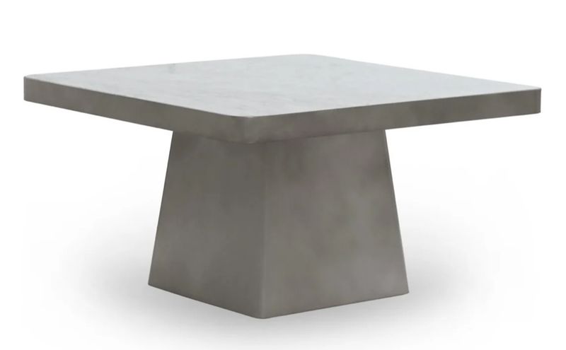 Far Marble/Metal 31&quot; Square Coffee Table White/Slate Gray