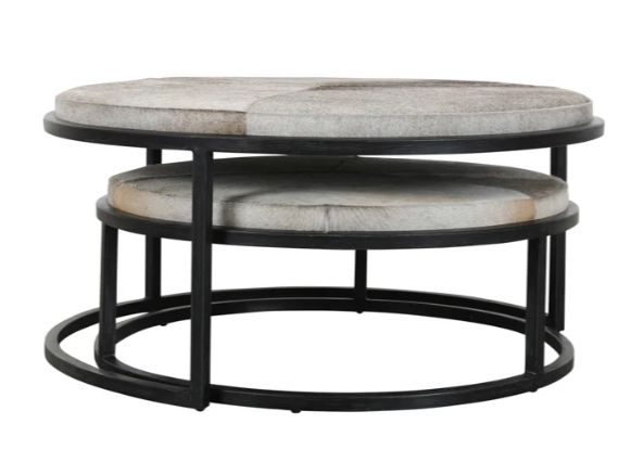 Hayword Hide Set of 2 Nesting Coffee Tables Sparrow Gray