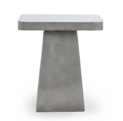 Far Marble/Metal 20" Square End Table White/Slate Gray