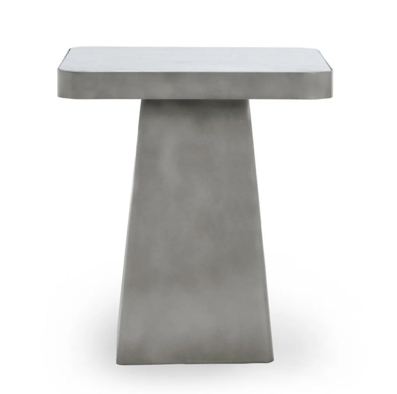 Far Marble/Metal 20&quot; Square End Table White/Slate Gray