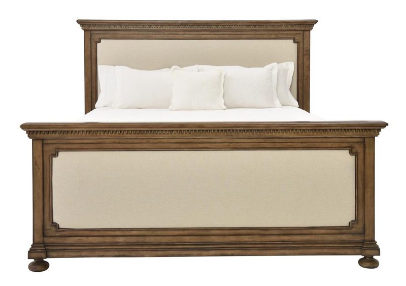 Rustic Pecan Tudor King Bed
