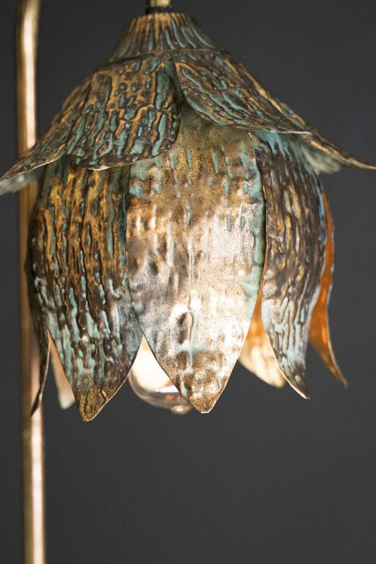 Antique Brass Tulip Table Lamp