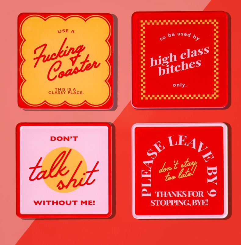 Snark Red Set of 4 Coasters