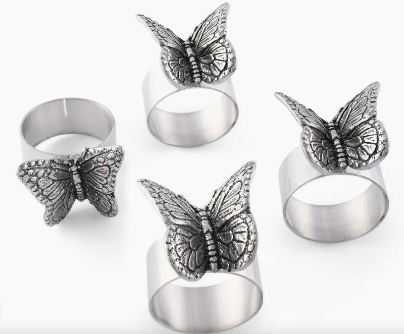 Butterfly Napkin Rings - Set of 4