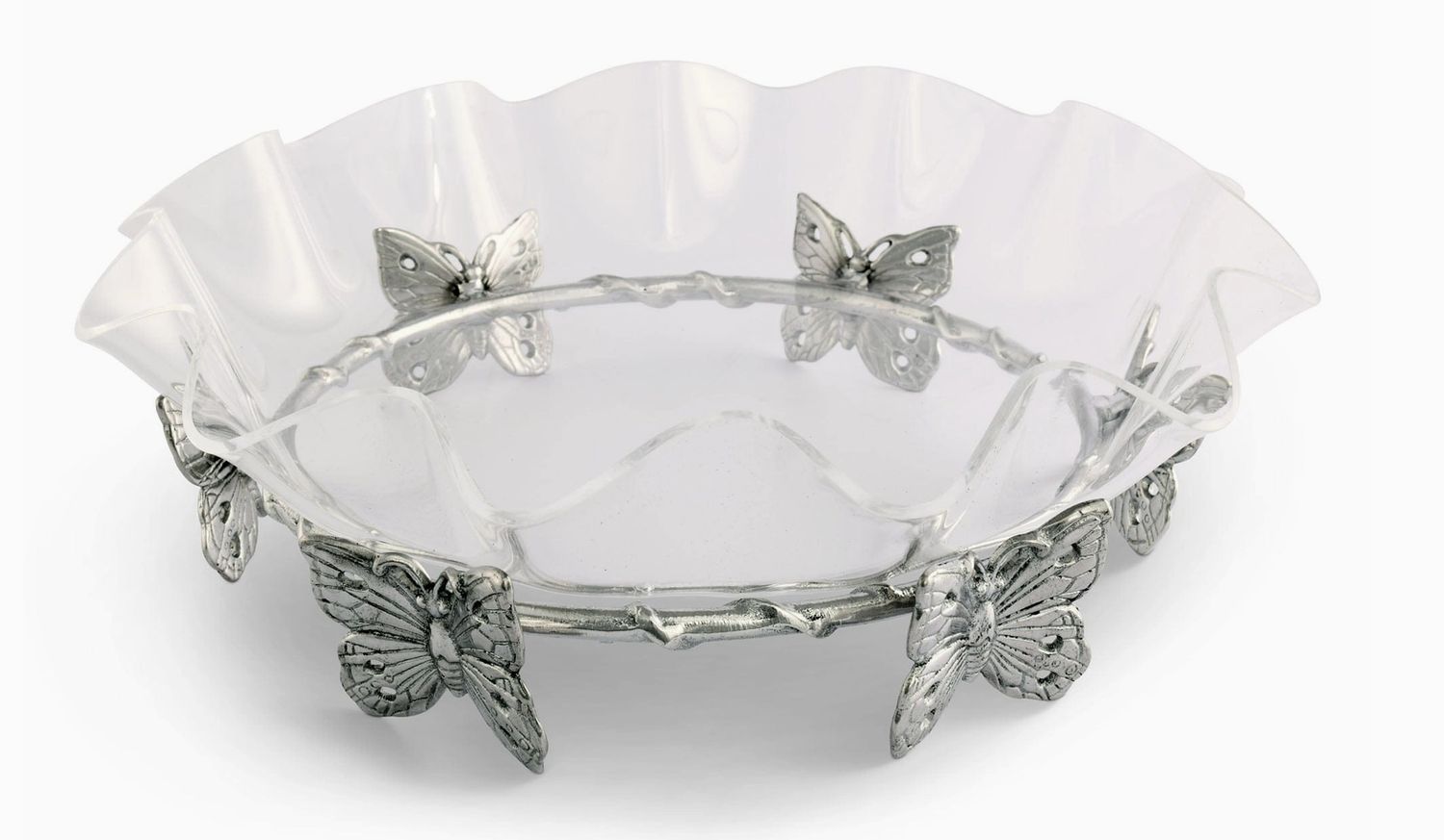 Butterfly Stand Acrylic Bowl 16&quot;