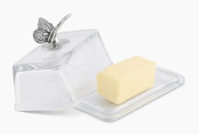 Glass Butter Dish - Butterfly
