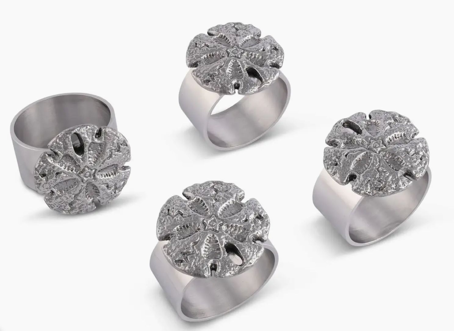 Sand Dollar Napkin Rings - Set of 4