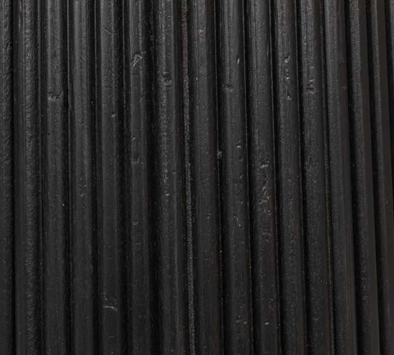 Mango Wood Dining Table with Black Ribbed Base