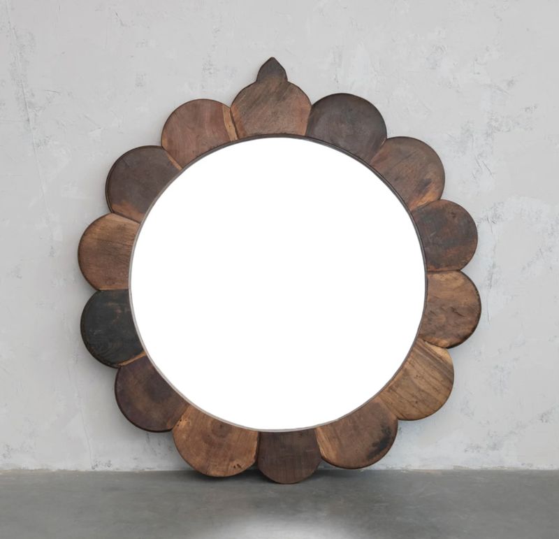 Vintage Reproduction Scalloped Wall Mirror