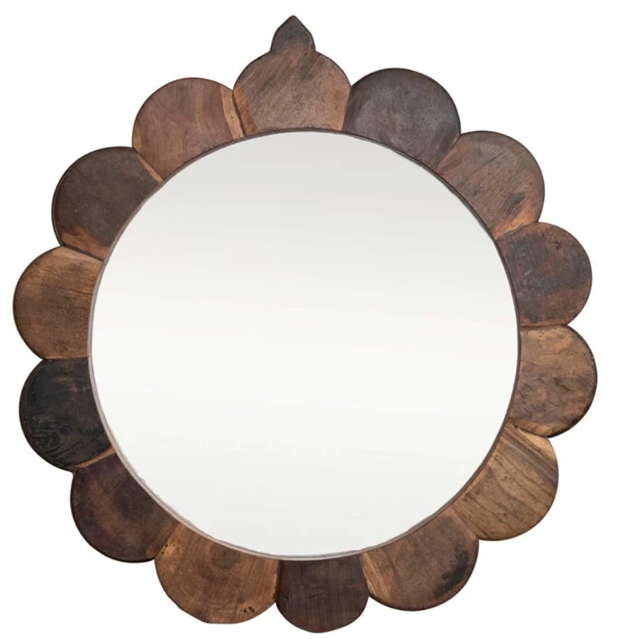 Vintage Reproduction Scalloped Wall Mirror