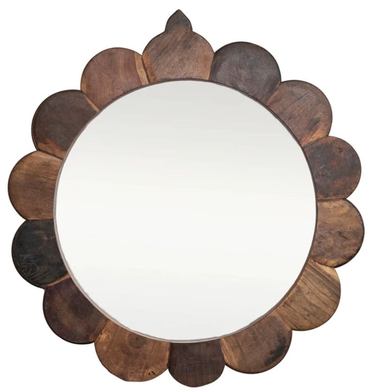 Vintage Reproduction Scalloped Wall Mirror