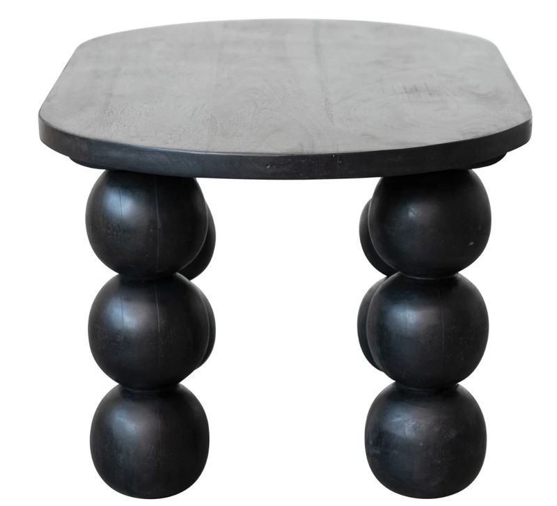 Mango Wood Coffee Table w/ Orb Legs