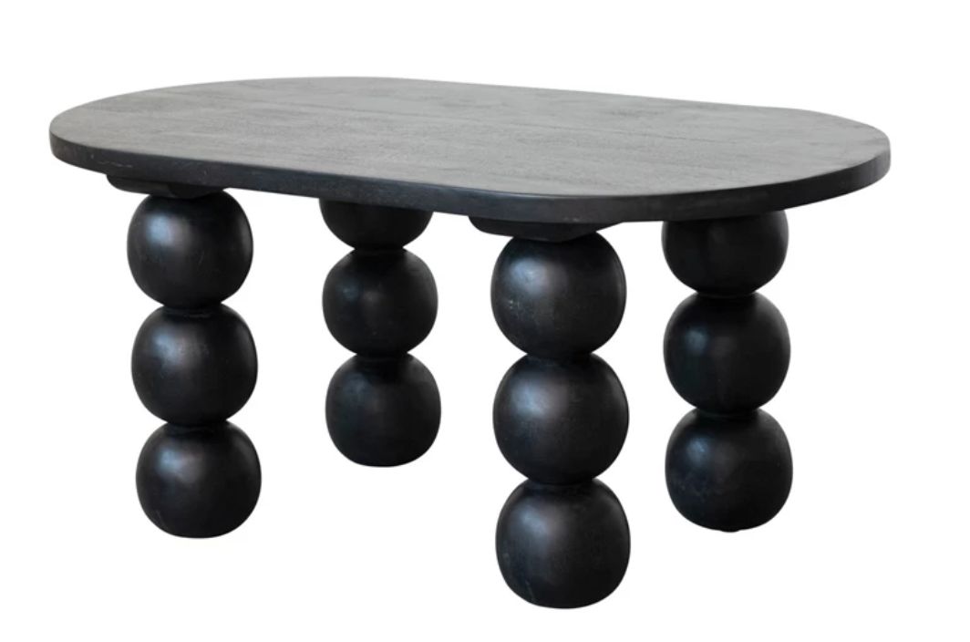 Mango Wood Coffee Table w/ Orb Legs