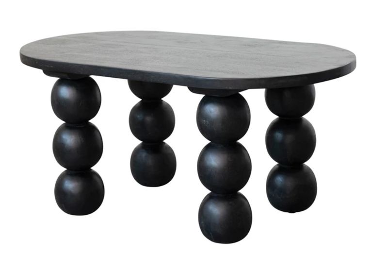Mango Wood Coffee Table w/ Orb Legs