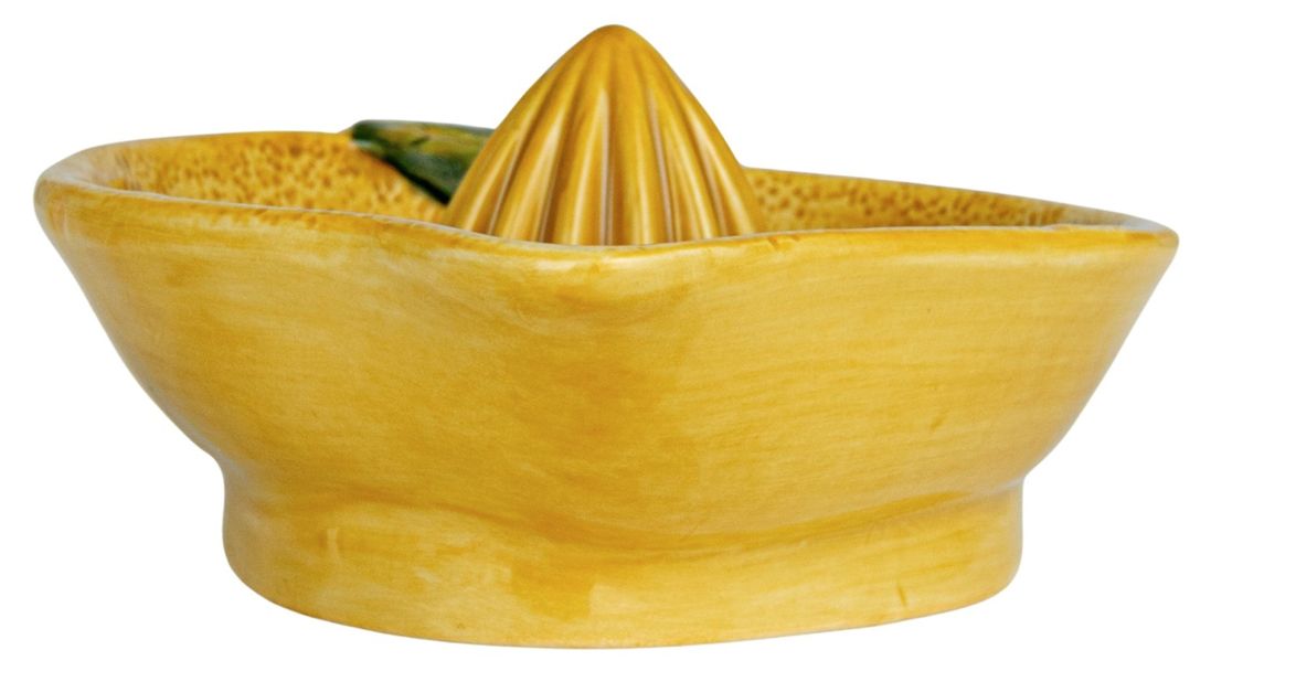 Hand-Painted Stoneware Lemon Shaped Juicer, Yellow