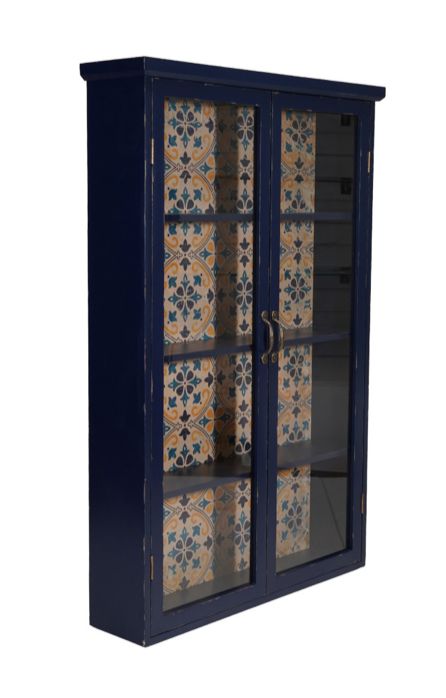 Cabinet with 4 Shelves & Patterned Paper Back