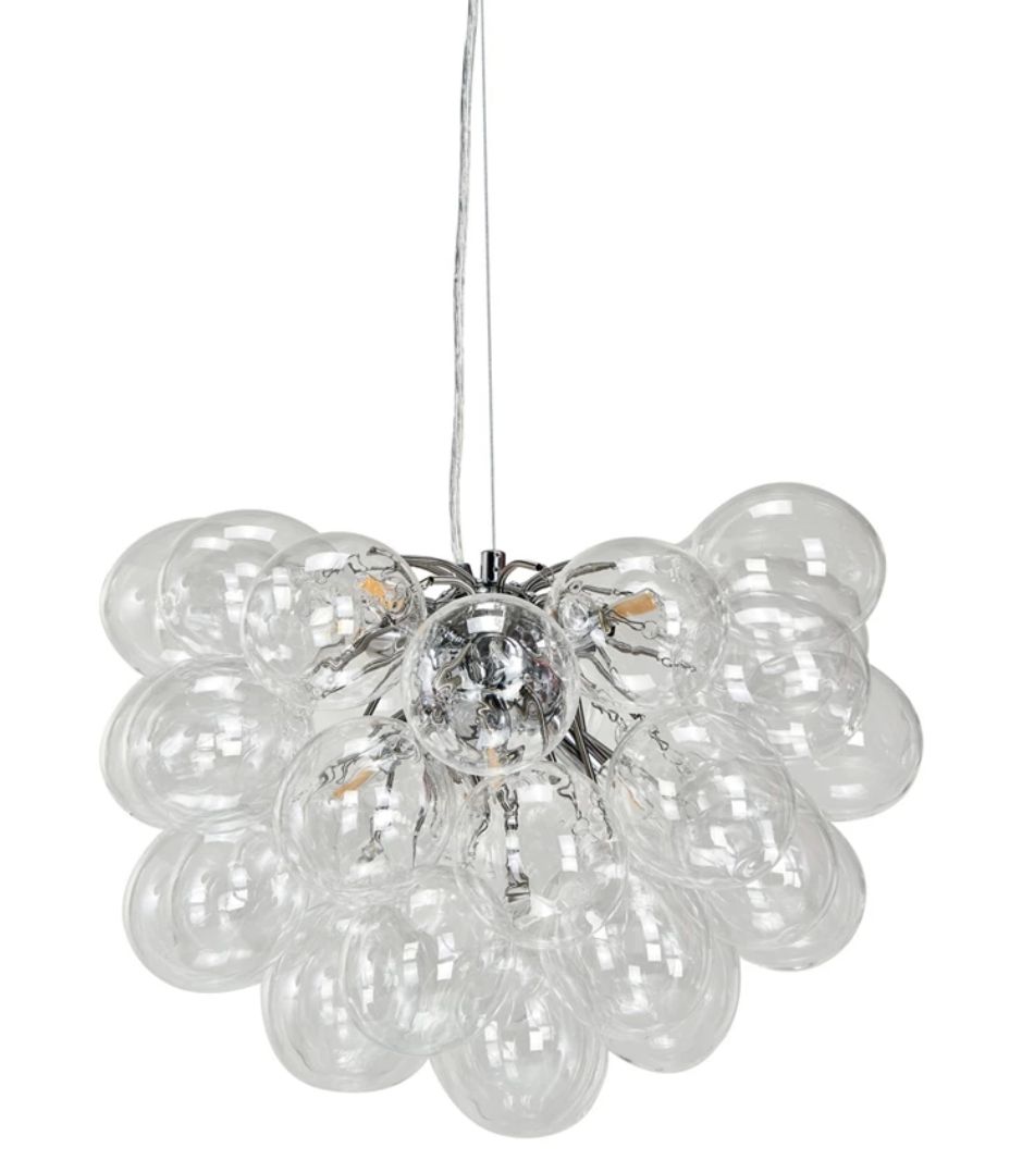 Glass &amp; Metal Pendant Lamp w/ 8 Lights, 6&#39; Cord