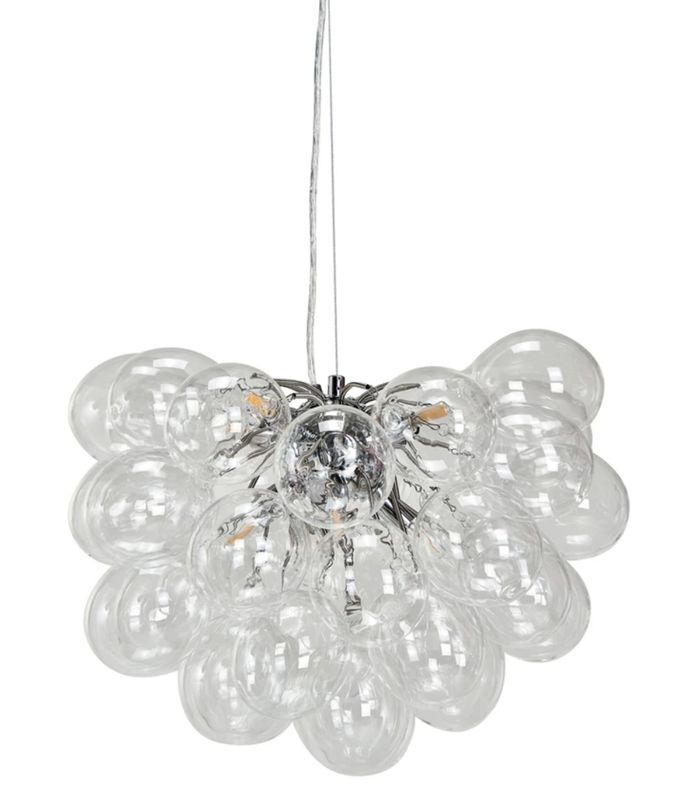 Glass &amp; Metal Pendant Lamp w/ 8 Lights, 6&#39; Cord