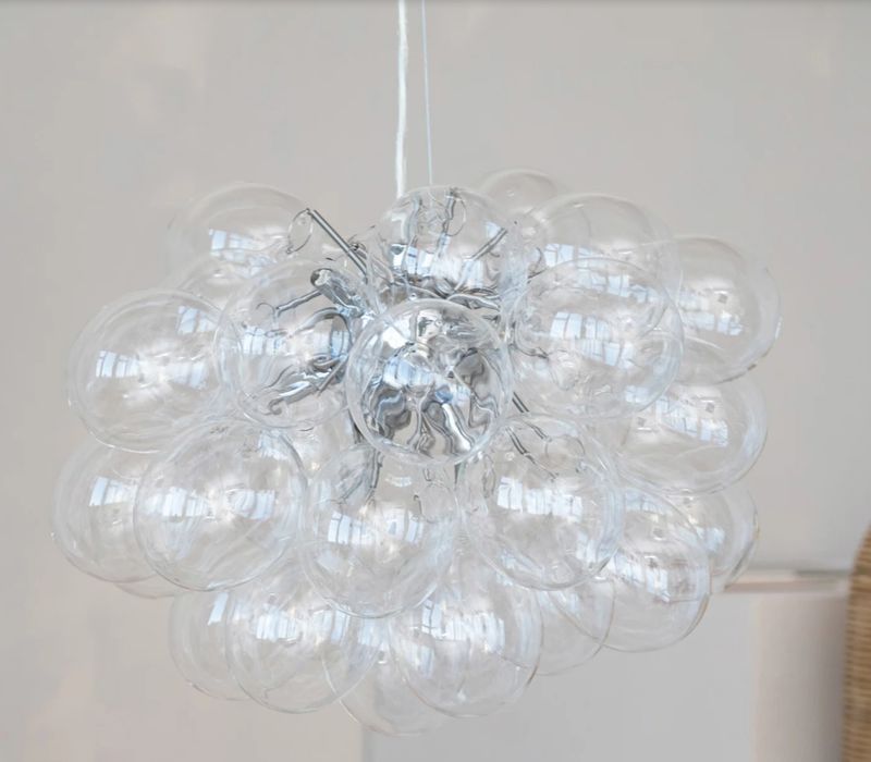 Glass &amp; Metal Pendant Lamp w/ 8 Lights, 6' Cord