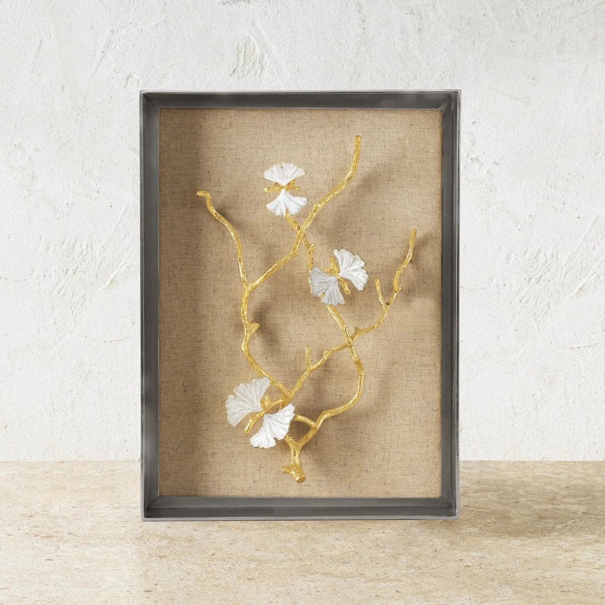 Butterfly Ginkgo Gold Shadow Box
