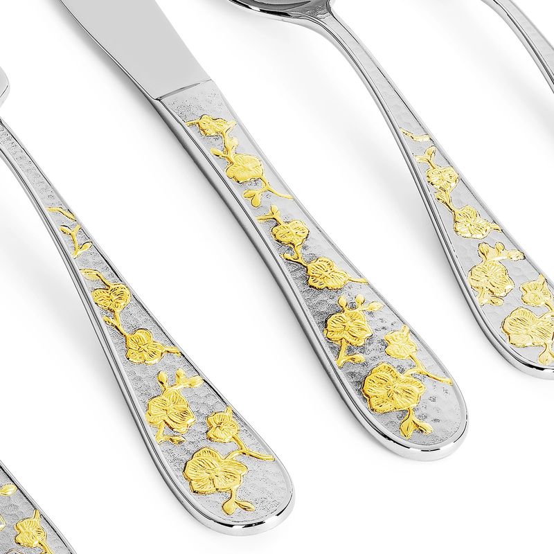 Orchid Gold 5 Pc Flatware Set