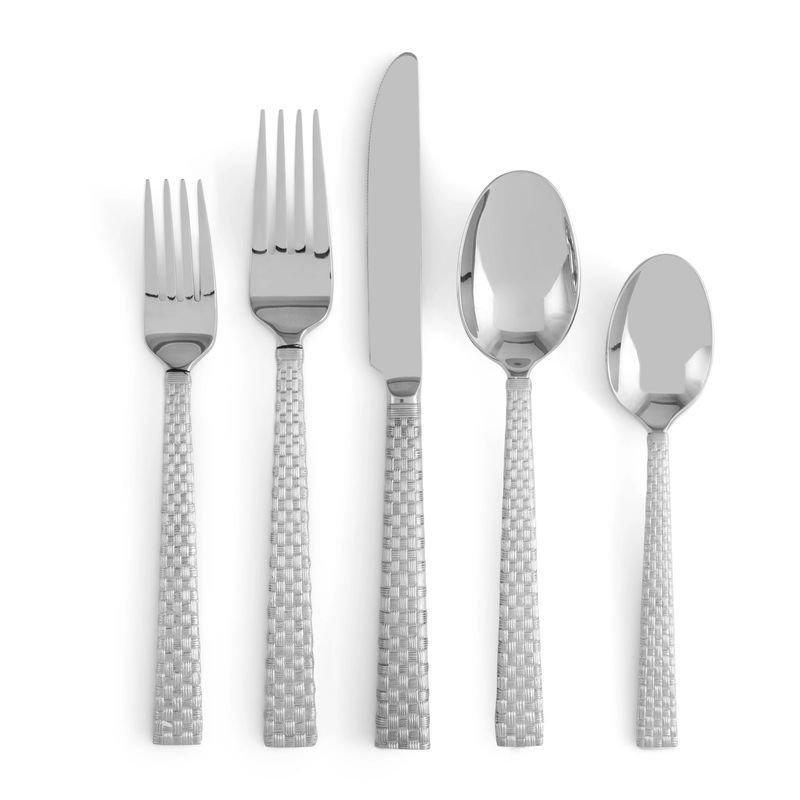 Orchid 5 Pc Flatware Set Silver