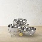 Pomegranate Silver/Gold Triple Bowl