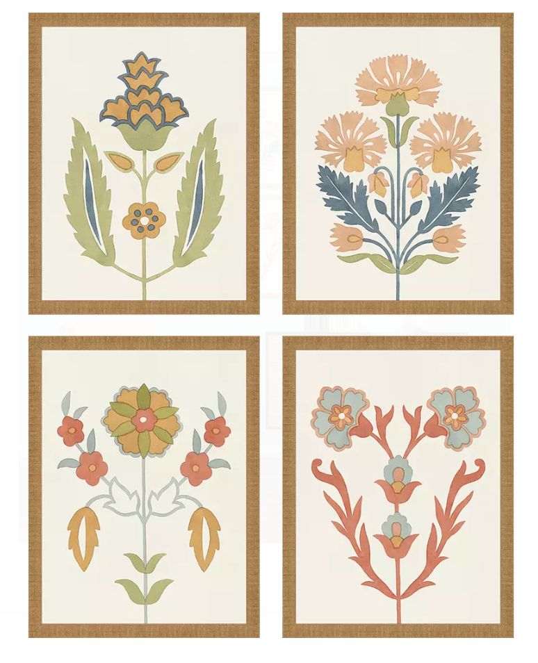 Folk Flourish Art S/4