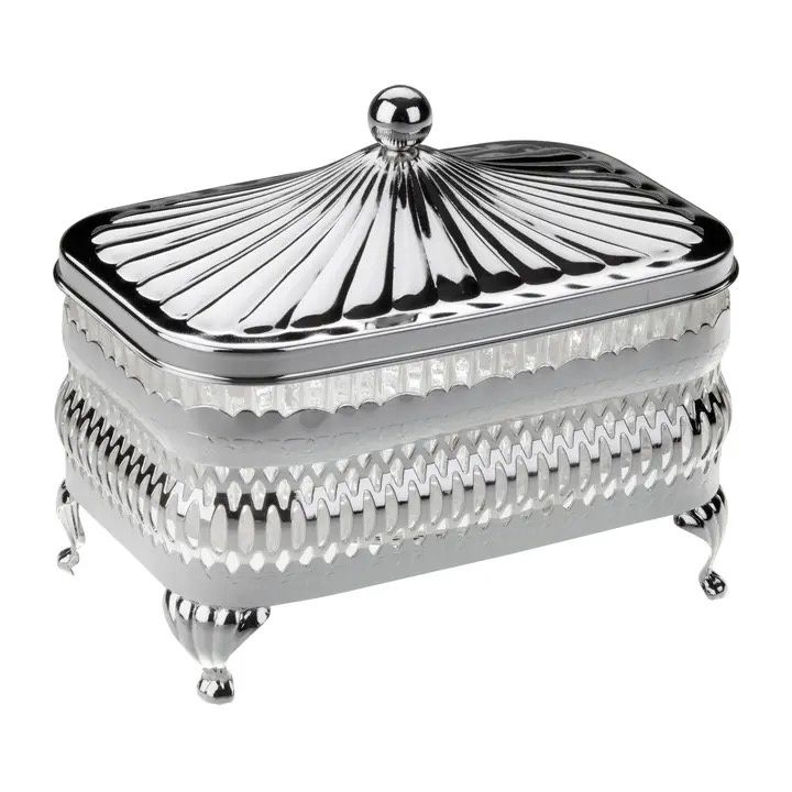 Queen Anne Oblong Butter Dish Silver