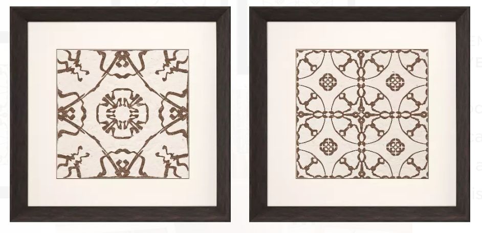 Motif On Cream I S/2