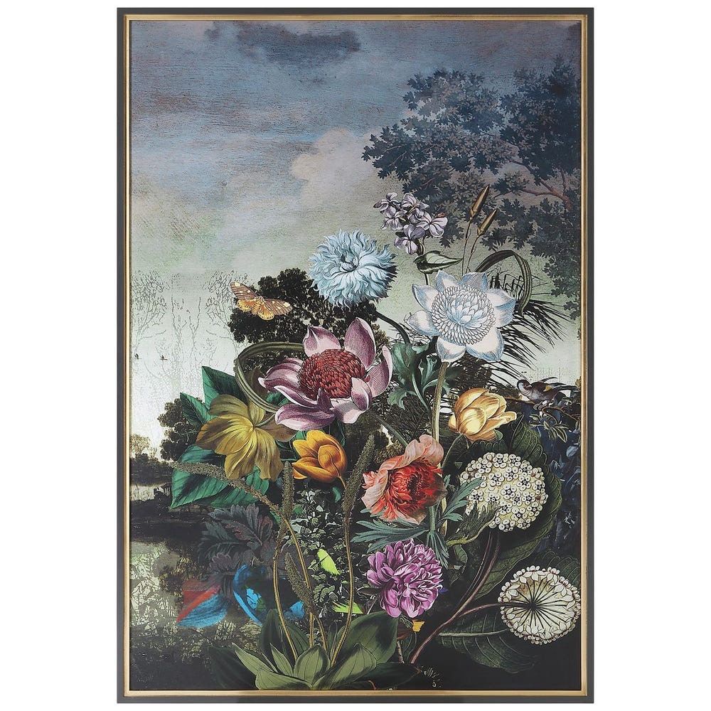 Tranquil Garden Fantasy Framed Art 50&quot;X74&quot;H