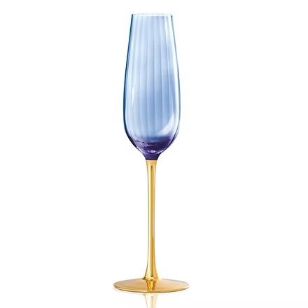 Posh Champagne Flute Blue S/4