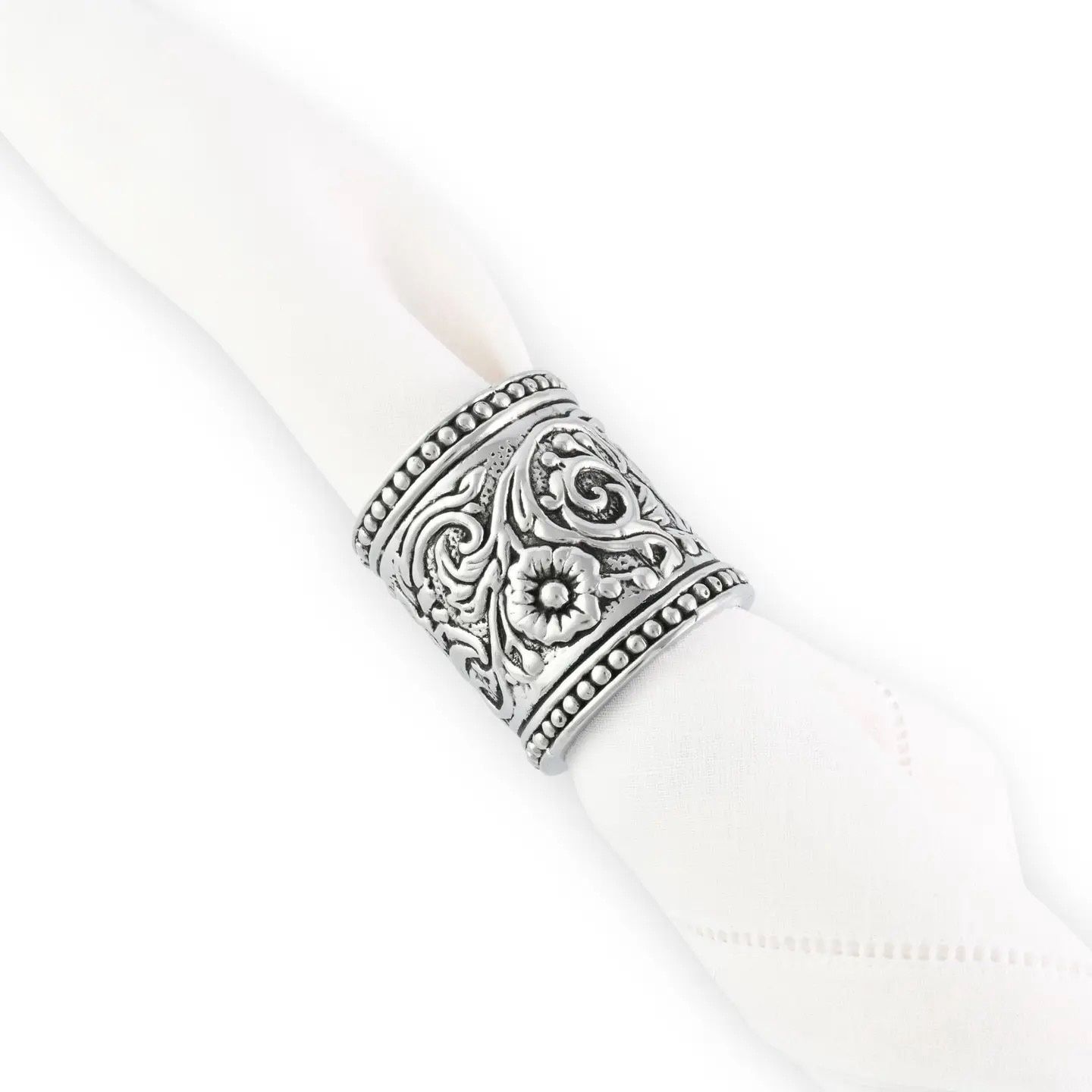 Concho pattern Napkin Rings S/4