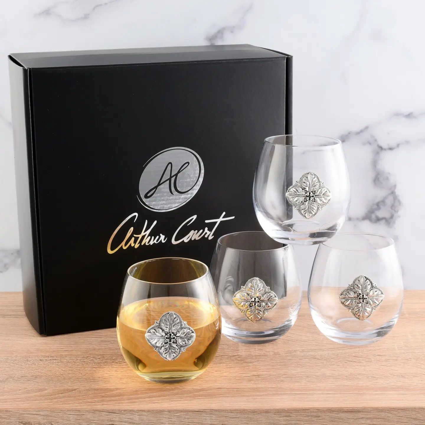 Concho Stemless Wine Glass S/4