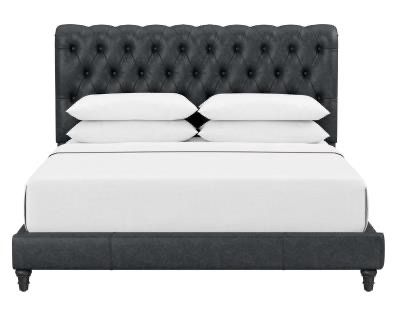 New York Tufted Leather Bed King