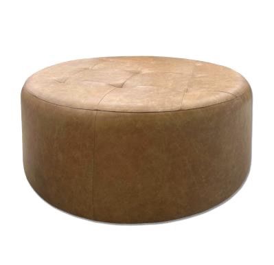 Maxwell 48&quot; Tufted Leather Ottoman W/Casters