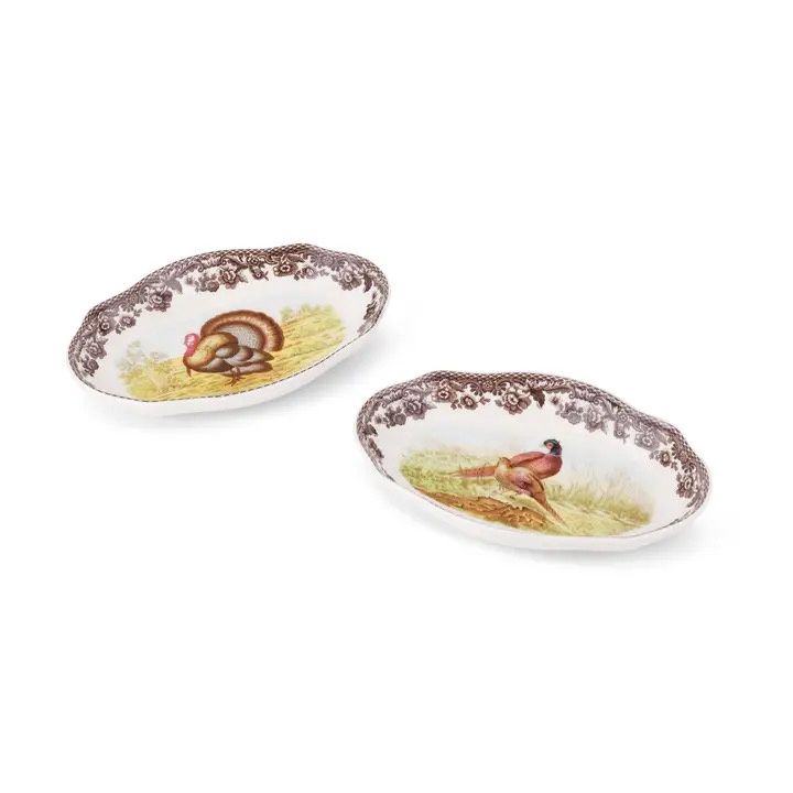 Spode Woodland Pickle Dish 8.5&quot; S/2