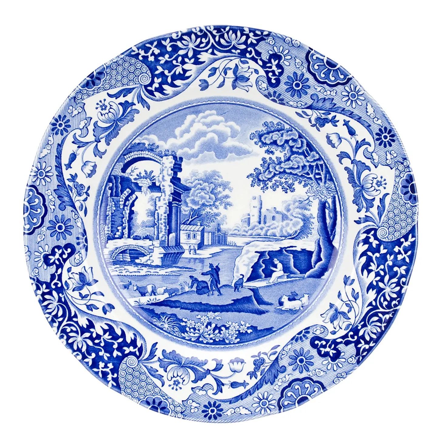 Blue Italian Steccato Plate 11&quot;