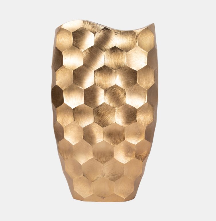 Gold Honeycomb Vase 24&quot;